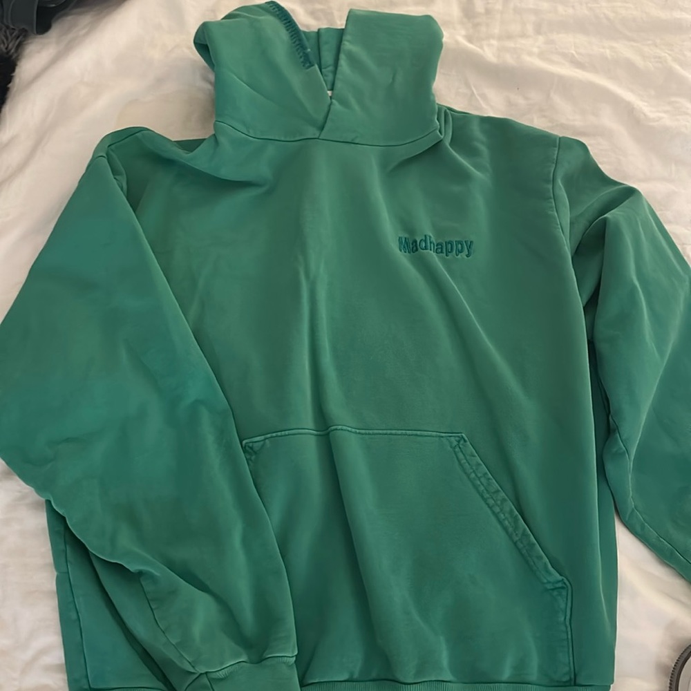 Mad happy sweatshirt with hoodie stitching